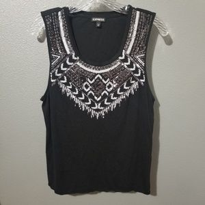 Express Black Sequin Tank Top
